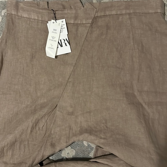 Zara Asymmetrical linen pants - Picture 3 of 8